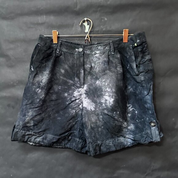 J. Jill Crew Shorts Tie Dyed Cotton Black Tied Dyed Blue Size 12  J.Jill - Picture 7 of 7